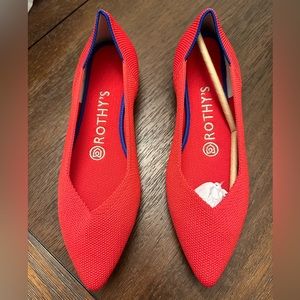 Rothy’s Red Pointed Toe Flats
